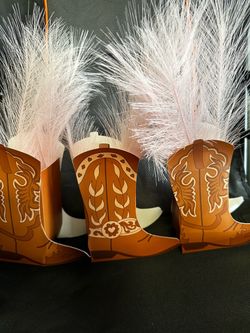 Western Cowboy Boot box center pieces