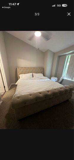 King Size upholstered tufted bed Frame only
