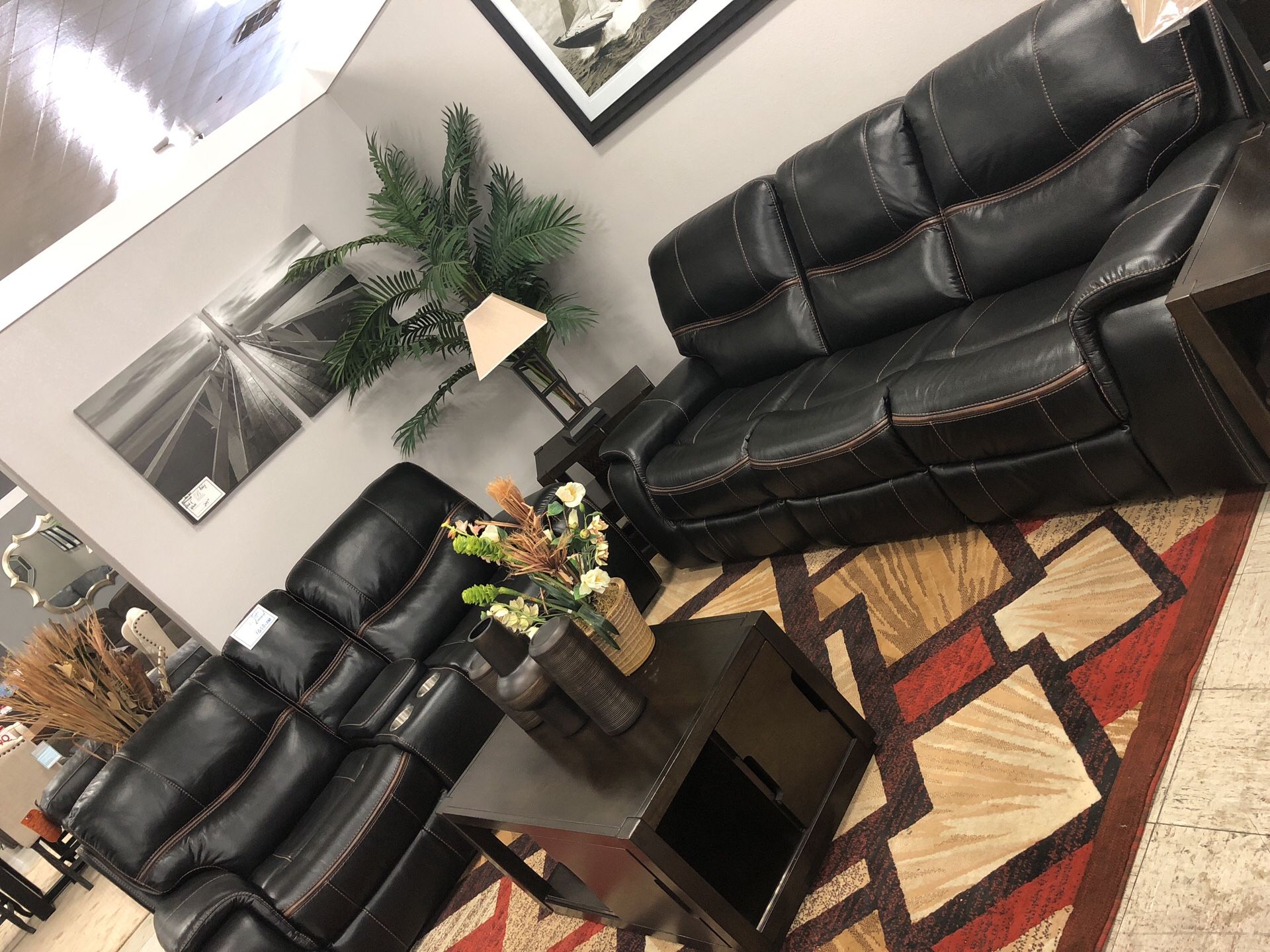 Heavy Duty Leather Sectional!!! Sofa + Loveseat!!!