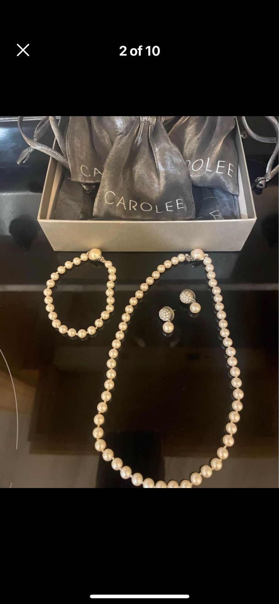 Carolee Jewelry Set (Wedding/Bridal/Graduation). ; Necklace, Bracelet And Earrings