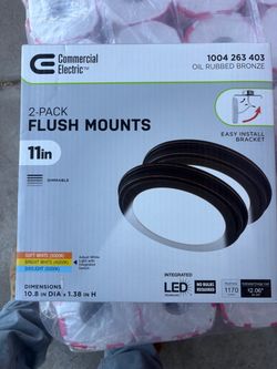 Commercial Electric 11in LED Flush Mount 2-Pack