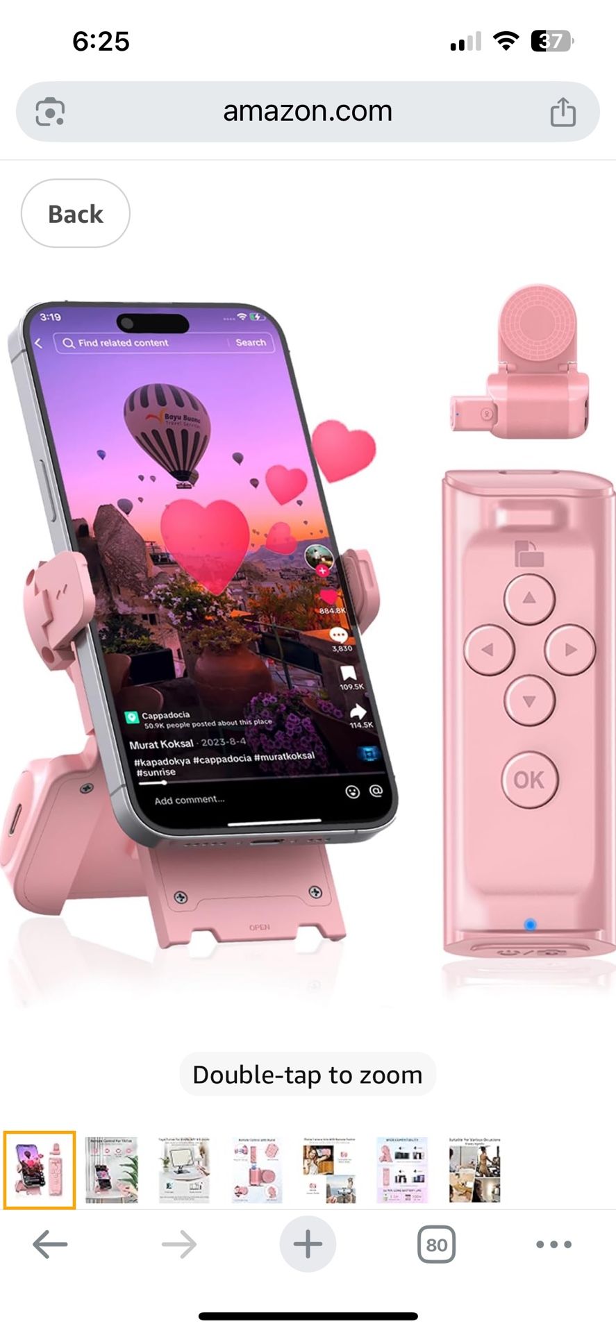 Scrolling Remote Control for TikTok Clicker Page Turner for Kindle App Bluetooth Remote for iPhone Camera Scroller Remote for iPhone iPad Phone with H