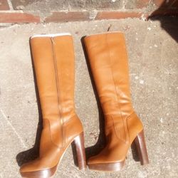 Michael Kors 6.5 Brown Leather High Boots