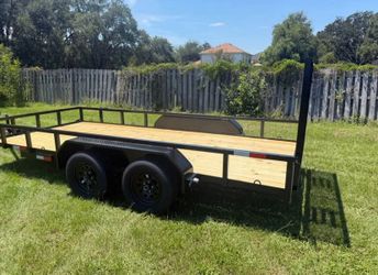 6x16 Tandem Axle Utility Trailer with Wood Deck