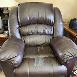 Large dark brown recliner