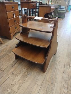Vintage hard Rock Maple three level table