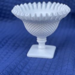 Milk Glass Footed Pedestal Dish 