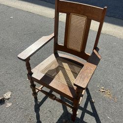 Wood And Wicker Chair