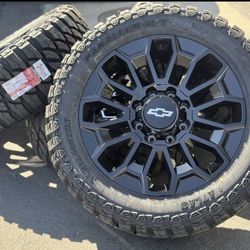 2025 22" Rims Wheels 35" Tires 8x180 GMC Sierra HD Chevy Silverado