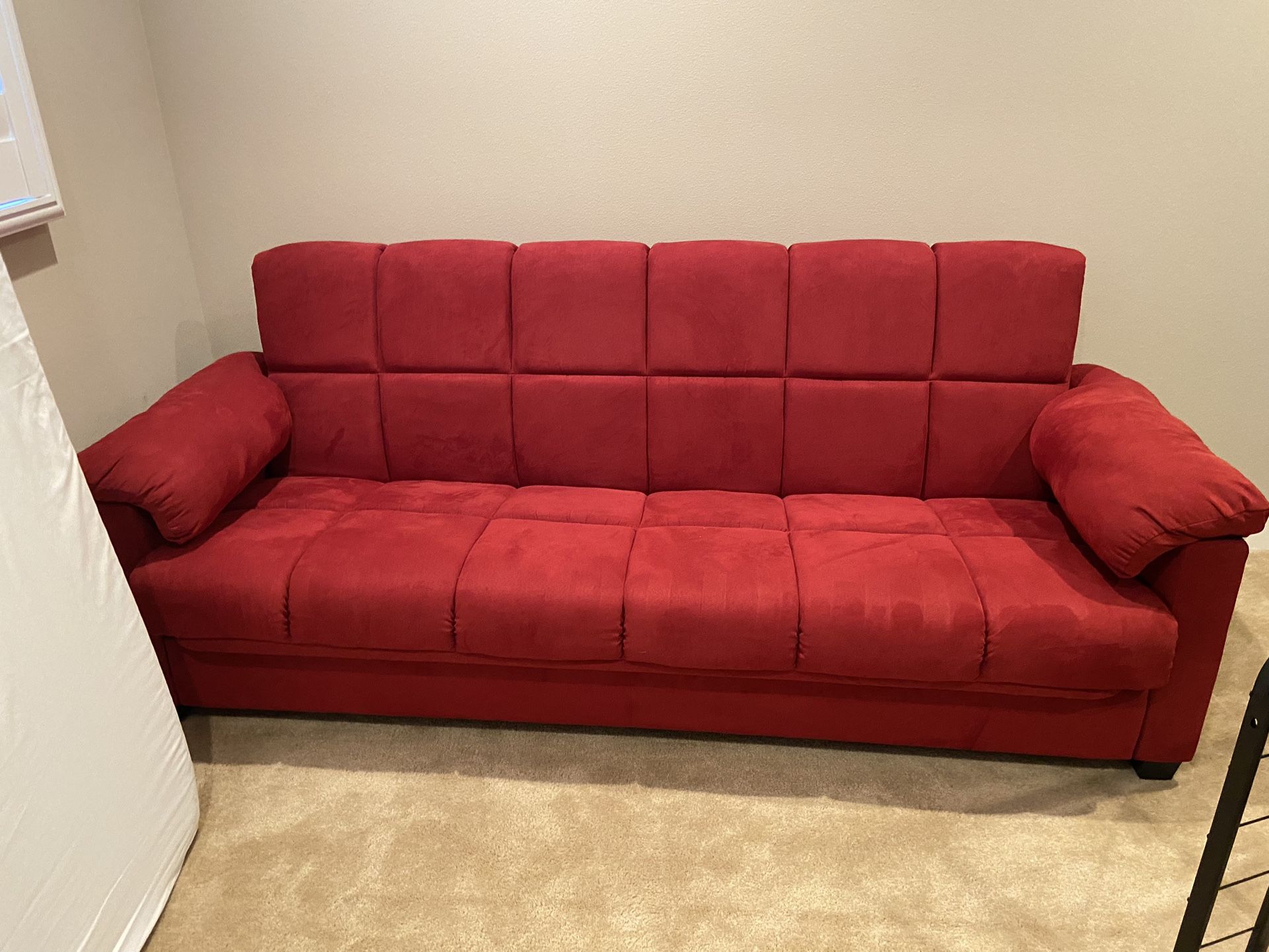 Red Burgundy Couch Futon Foldable New  
