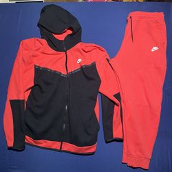 Nike Tech Fleece Jacket & Pants XXL DV0537 696 Red Black Hoodie Full Zip