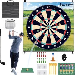 FBSPORT Golf Chipping Game with Sticky Balls and Darts, Chipping Golf Game Mat Indoor Outdoor Games, Golf Game Set for Children Over 3 Years Old and A