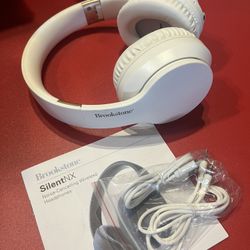 Brookstone Whisper NX noise canceling wireless headphones -White New