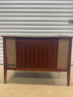 Vintage GE Mid-Century Modern Stereo Console Record Player AM/FM – Working Radio