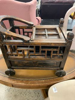 Antique Chinese Wooden Baby Walker Cart