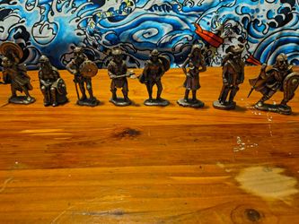 Metal Viking Warrior Figurines Set of 8