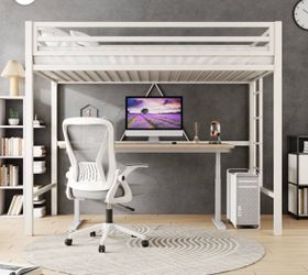 White Bunk bed twin size .