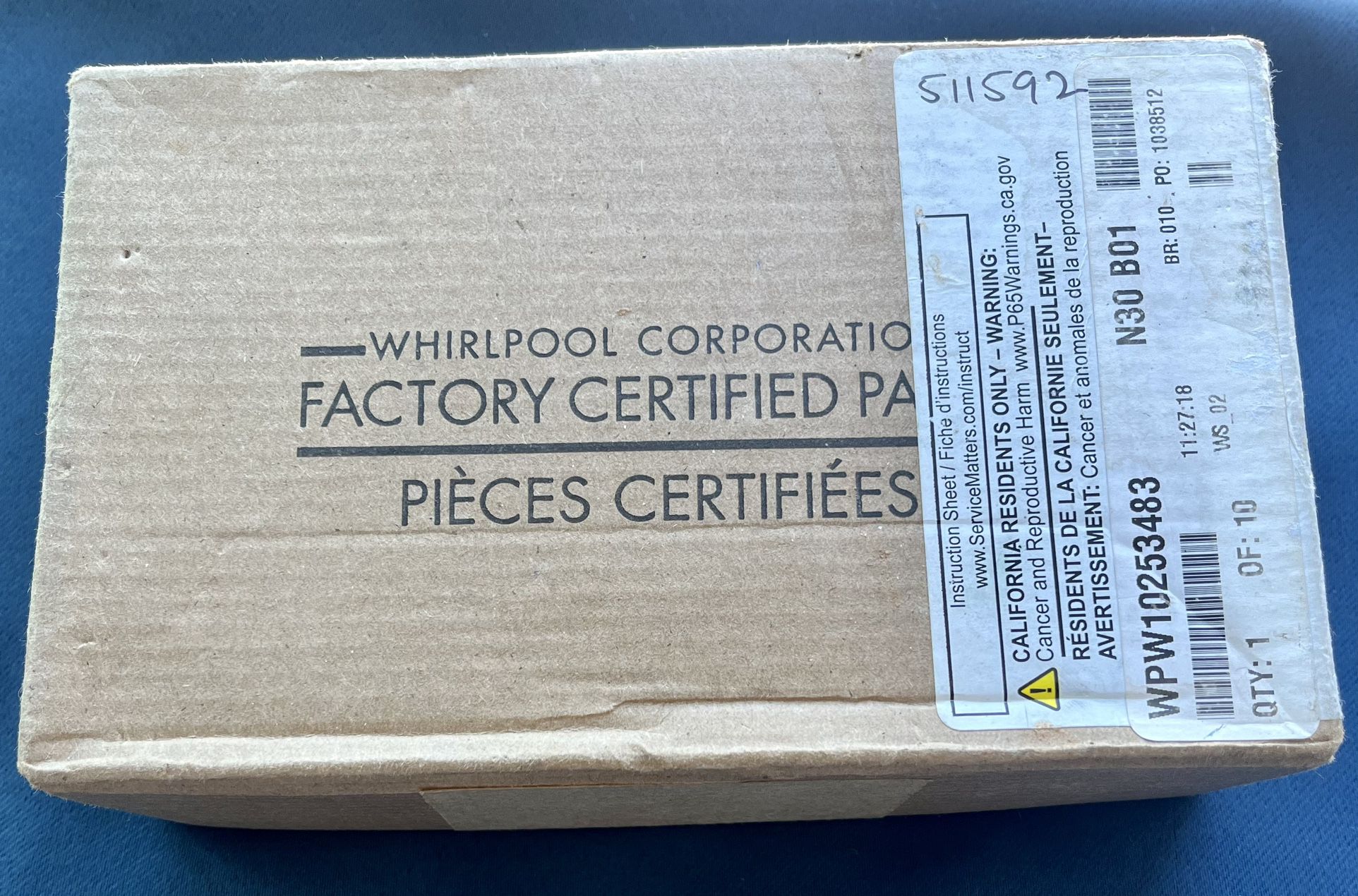 Factory Sealed Whirlpool Parts Latch