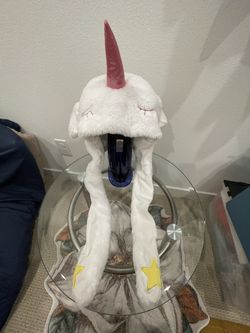 Unicorn airbag Cap, Furry Headwear Long Ear Straps hat
