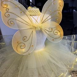 Yellow Tutu  Skirt with Headband, Wings