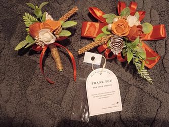 Fall Wedding Boutonniere and Wrist Corsage Set