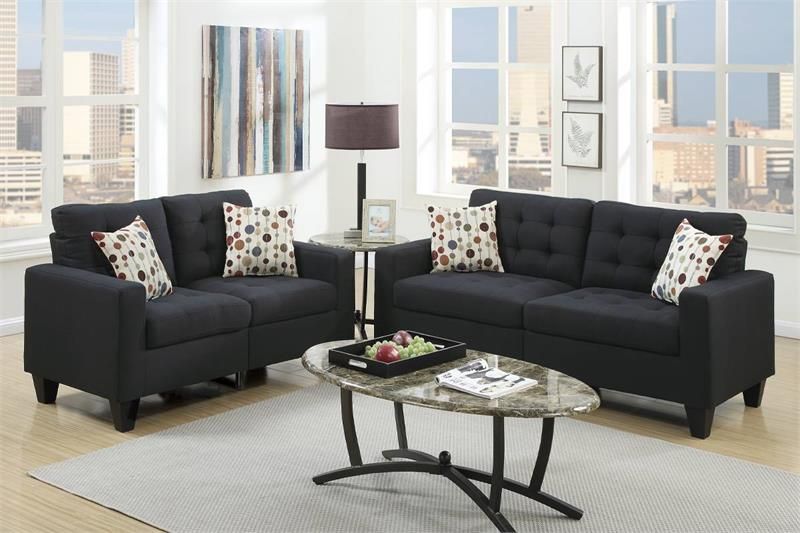 Sofa & Loveseat – Black Color