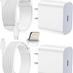 Cargador Rápido Para iPhone, Paquete De 2 (6  Pies De  Largo)