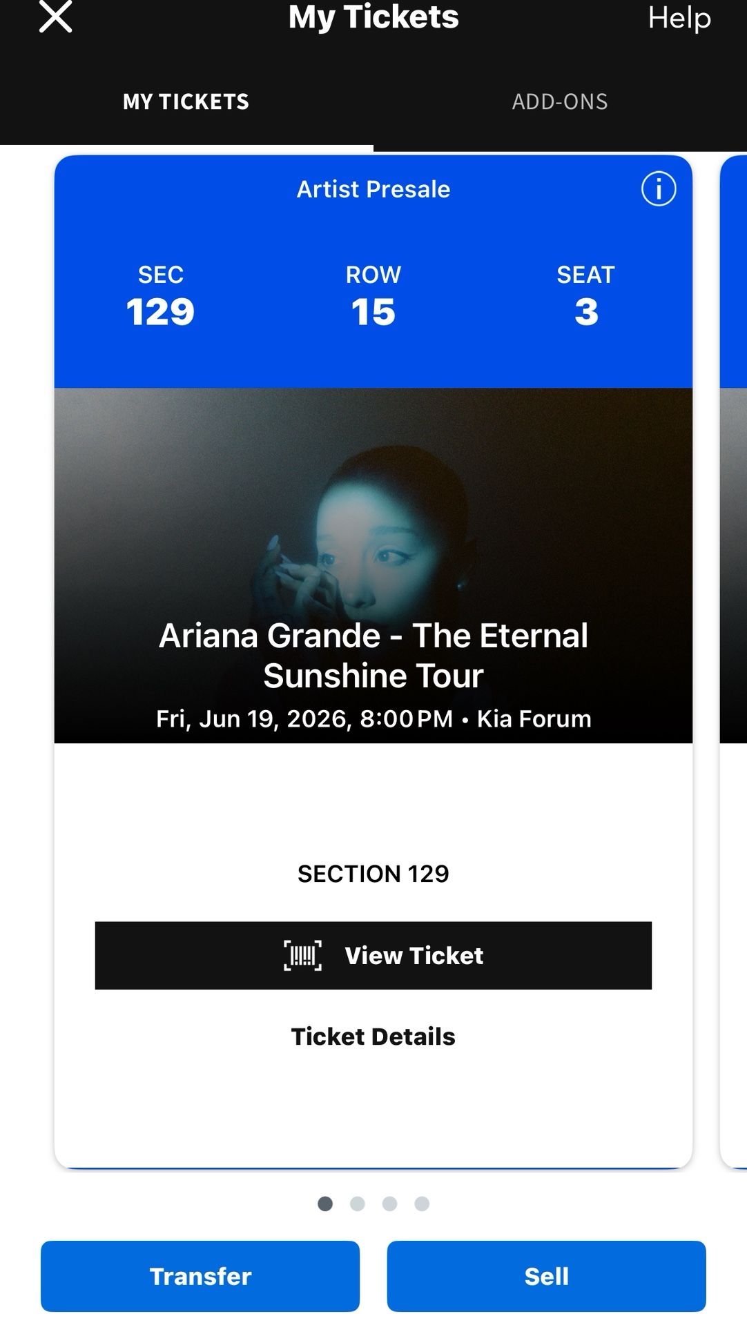 Ariana Grande Ticket