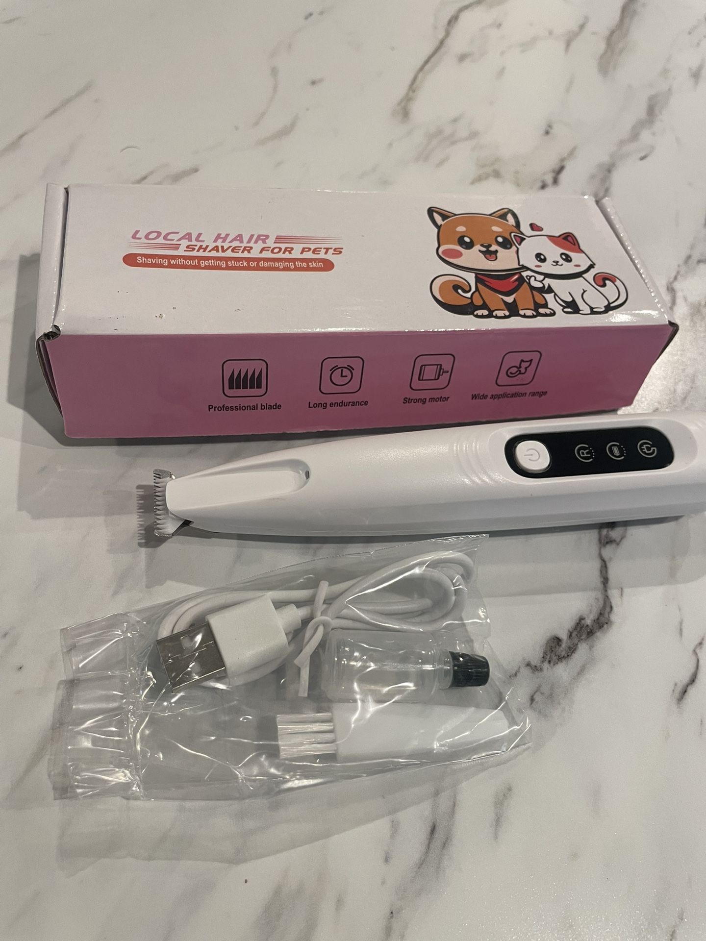 Dog trimmer for paws and ears with light