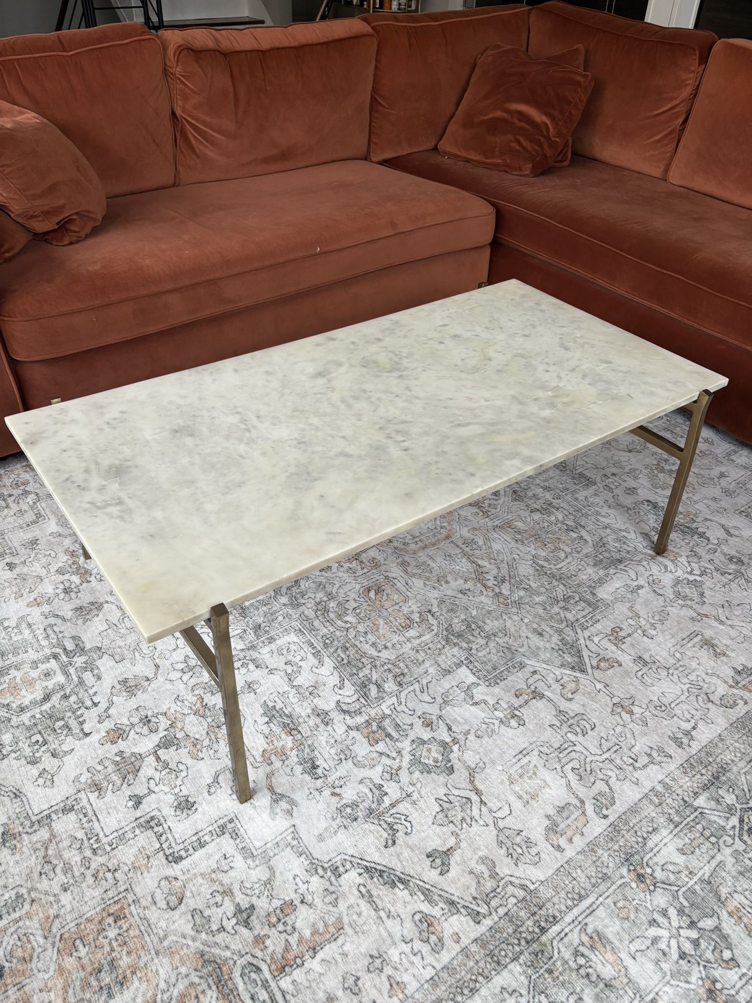 CB2 Marble and Brass Coffee Table -$350 OBO