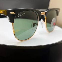 Brand New Sealed Ray-Ban RB 3016 Polarized Clubmaster in Classic Green / Black