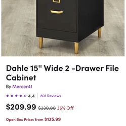 Dahle 15'' Wide 2 -Drawer Vertical Filing Cabinet