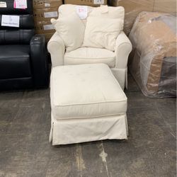 Whitlocke Fabric Slipcover Chair & Ottoman 
