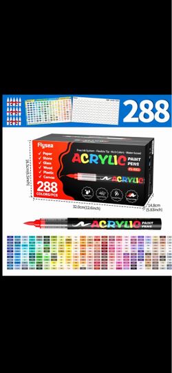 Flysea 288-Color Acrylic Paint Pens Set