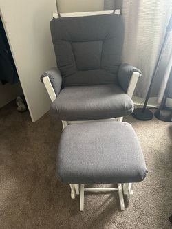 Gray Glider / rocker with ottoman