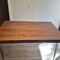 Wood Dining Table with Hairpin Legs