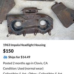 1960 Chevrolet 1961 Impala 1962 Belair 1963 Biscayne 1964 Headlight Bucket Housing