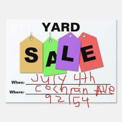 Yard sale 6am-11am