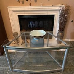 TV Stand - Glass & Metal