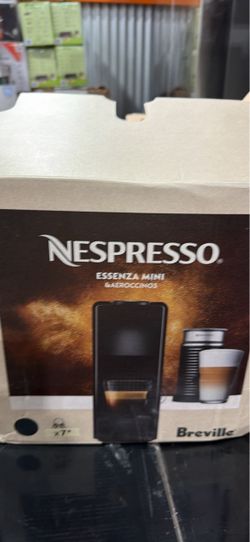 Nespresso Essenza Mini Espresso Machine & Aeroccino3 Milk Frother Bundle by Breville (Piano Black) - Brand New in Box