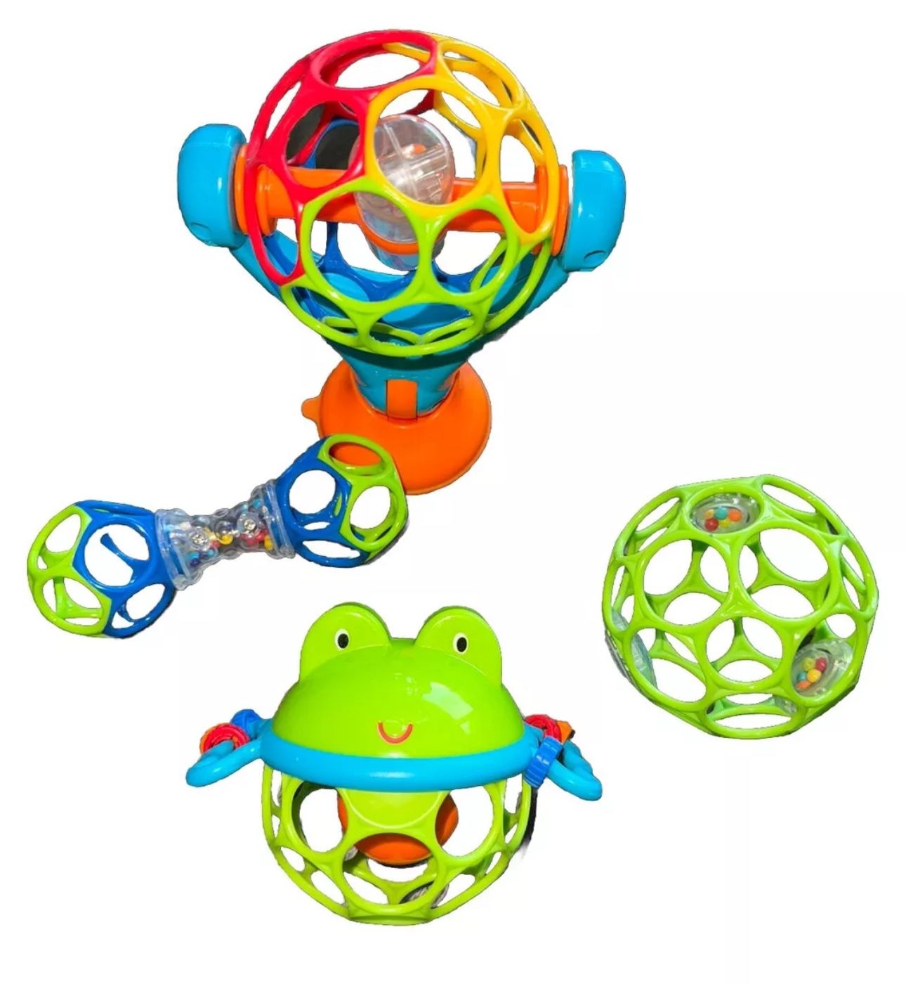  O-ball Toddler Baby Toys- High Chair Spinner, Ball, Frog, Rattle Gripper