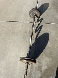 Curl bar and 40 pounds on plates