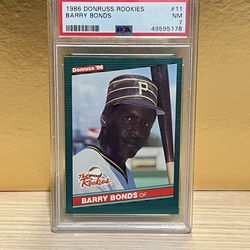 Barry Bonds Rookie Baseball Card (1986 Donruss) 🔥🔥 Graded In NM Condition!!