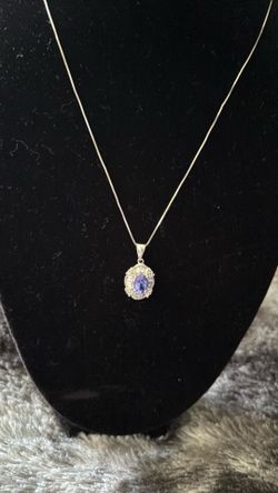 14k gold tanzinite necklace