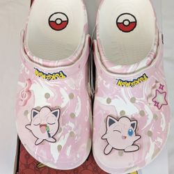 Limited Edition Crocs Pokémon Jigglypuff  Classic Clog lightup star Sz J6 