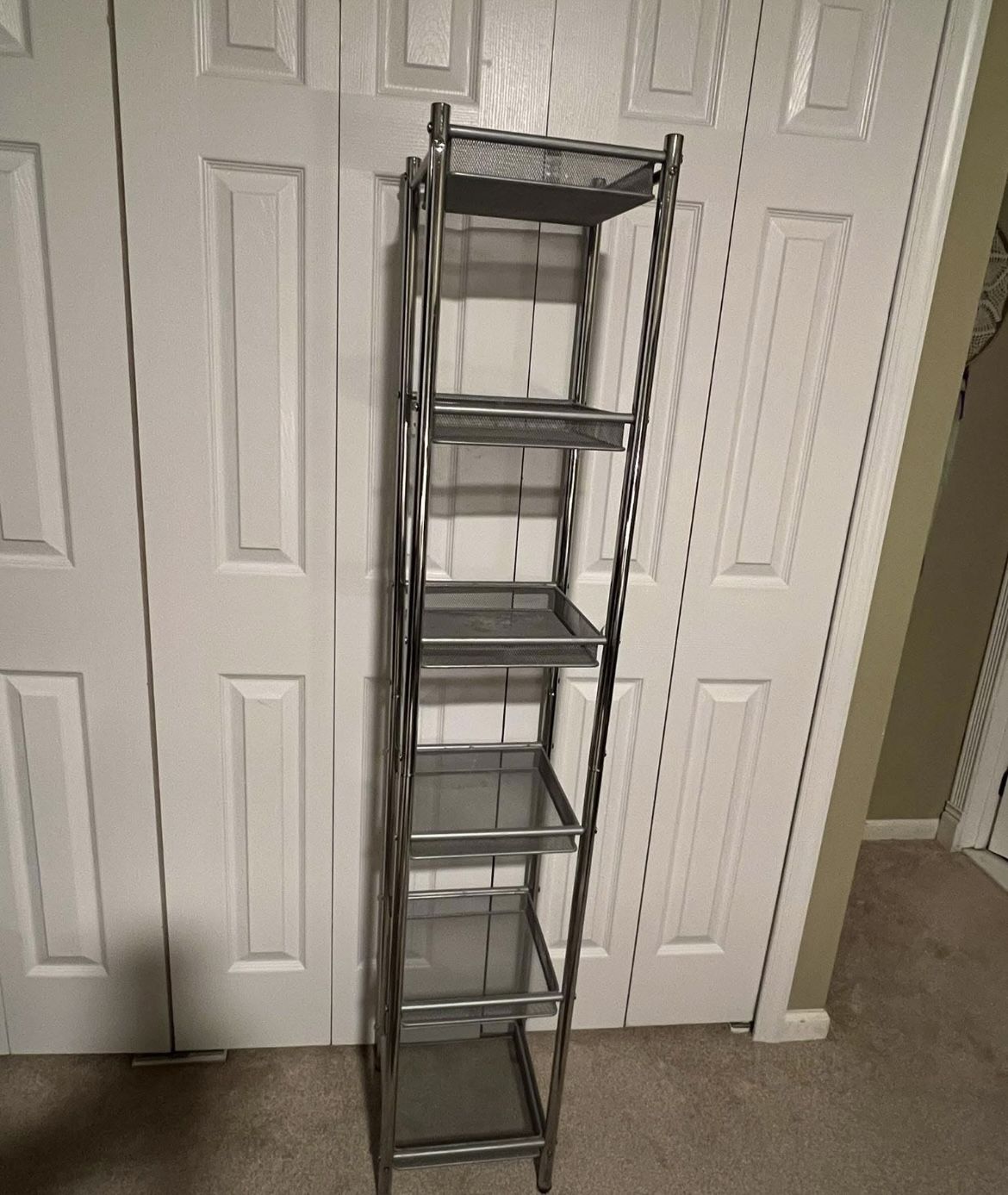 6 Tier Metal Silver Shelving Rack