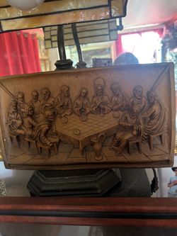 Small sculpture frame of LAST SUPPER OF JESUS CHRIST AND THE APOSTLES