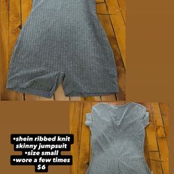 shein ribbed knit skinny jumpsuit