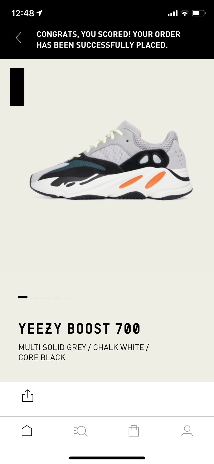 YEEZY BOOST 700 WAVE RUNNER size 9 solid grey chalk white core black adidas