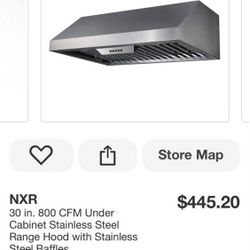30" UNDERCABINET STAINLESS STEEL RANGE HOOD 